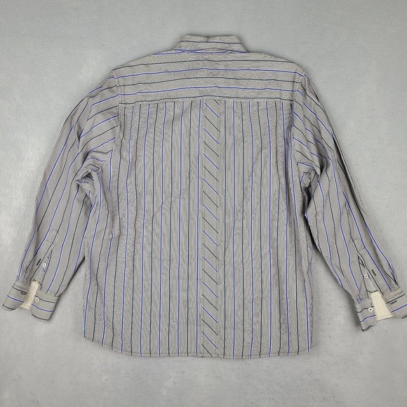 Tommy Bahama Shirt Men's Large White‎ Black Blue Striped Long Sleeve Button Down - Picture 5 of 11